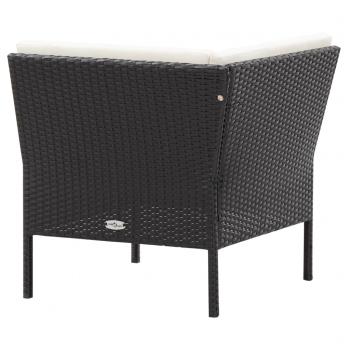 6-tlg. Garten-Lounge-Set mit Auflagen Poly Rattan Schwarz