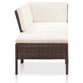 8-tlg. Garten-Lounge-Set mit Auflagen Poly Rattan Braun