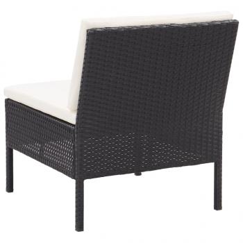 8-tlg. Garten-Lounge-Set mit Auflagen Poly Rattan Schwarz