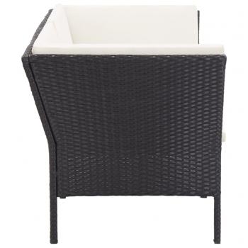 8-tlg. Garten-Lounge-Set mit Auflagen Poly Rattan Schwarz