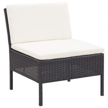 8-tlg. Garten-Lounge-Set mit Auflagen Poly Rattan Schwarz