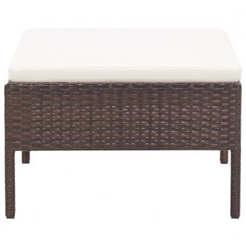 3-tlg. Garten-Lounge-Set mit Auflagen Poly Rattan Braun