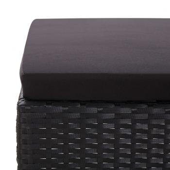 3-tlg. Garten-Lounge-Set mit Auflagen Poly Rattan Schwarz