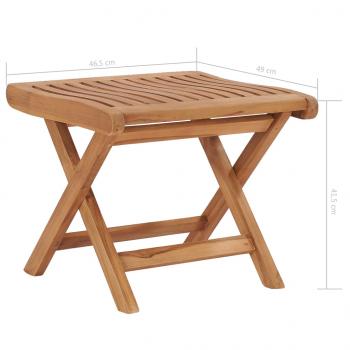 Klappbarer Fußhocker 46,5×49×41,5 cm Massivholz Teak