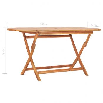 Gartentisch Klappbar 160×80×75 cm Massivholz Teak