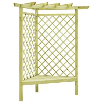 ARDEBO.de - Eckpergola mit Bank 130×130×197 cm Kiefernholz Imprägniert