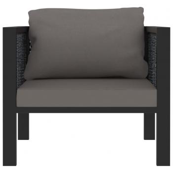 Sofa-Element mit Kissen Poly Rattan Anthrazit