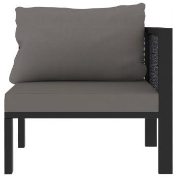 Sofa-Eckelement mit Linker Armlehne Poly Rattan Anthrazit 