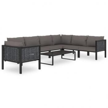 Sofa-Mittelelement mit Kissen Poly Rattan Anthrazit 