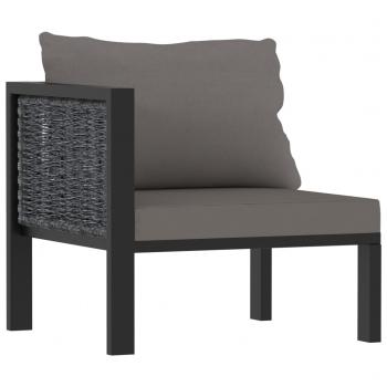 3-Sitzer-Sofa mit Auflage Anthrazit Poly Rattan 