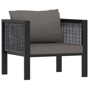 8-tlg. Garten-Lounge-Set mit Auflagen Poly Rattan Anthrazit