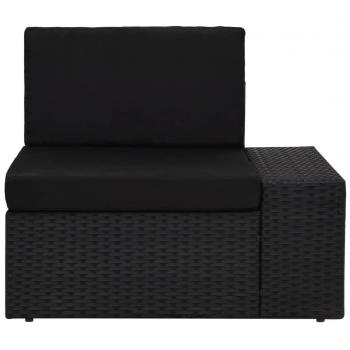 Modulares Sofa-Eckteil mit Armlehne (links) Poly Rattan Schwarz