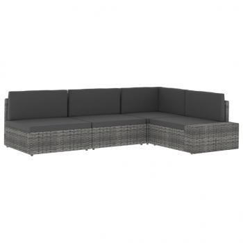 Modulares Sofa-Eckteil mit Armlehne (links) Poly Rattan Schwarz