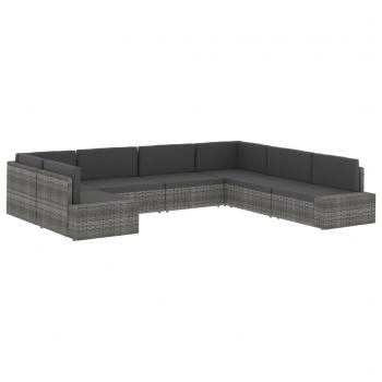 Modulares Sofa-Eckteil mit Armlehne (links) Poly Rattan Schwarz