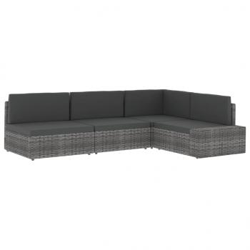 Modulares 2-Sitzer-Sofa Poly Rattan Schwarz