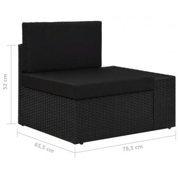 Modulares 2-Sitzer-Sofa Poly Rattan Schwarz