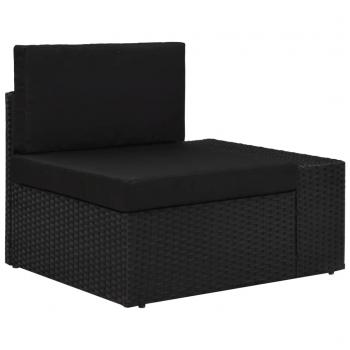 3-tlg. Garten-Lounge-Set Poly Rattan Schwarz