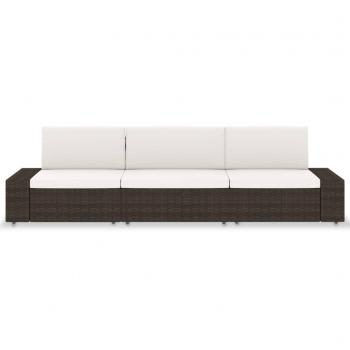 Modulares 3-Sitzer-Sofa Poly Rattan Braun