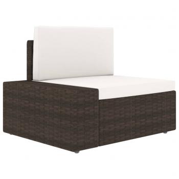 Modulares 3-Sitzer-Sofa Poly Rattan Braun