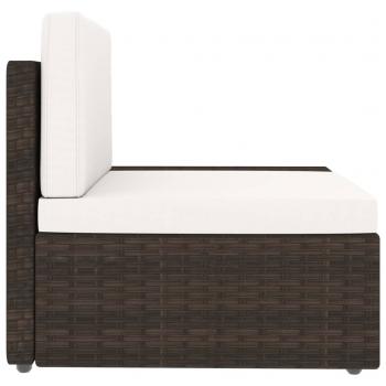 3-tlg. Garten-Lounge-Set Poly Rattan Braun