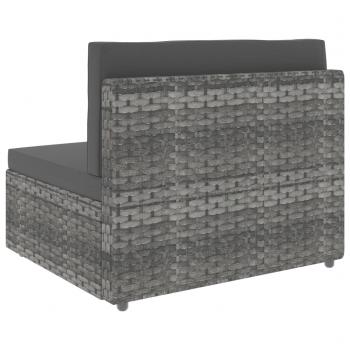 2-tlg. Garten-Lounge-Set Poly Rattan Grau