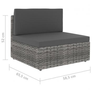 Modulares 2-Sitzer-Sofa Poly Rattan Grau