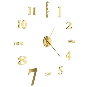 3D-Wanduhr Modernes Design 100 cm XXL Golden