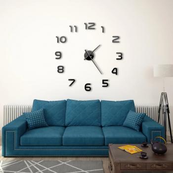 ARDEBO.de - 3D-Wanduhr Modernes Design 100 cm XXL Schwarz