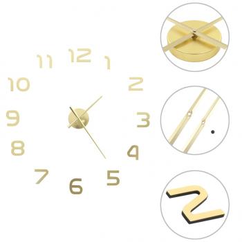 ARDEBO.de - 3D-Wanduhr Modernes Design 100 cm XXL Golden