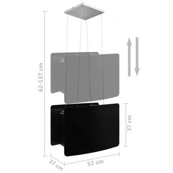 Hängende Inselhaube Touch-Sensor LCD Gehärtetes Glas 