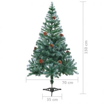 Künstlicher Weihnachtsbaum mit Tannenzapfen gefrostet 150 cm