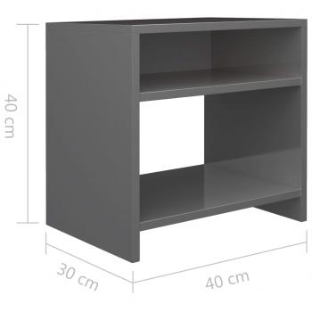 Nachttisch Hochglanz-Grau 40x30x40 cm Holzwerkstoff