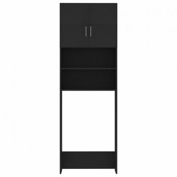 Waschmaschinenschrank Schwarz 64x25,5x190 cm Holzwerkstoff