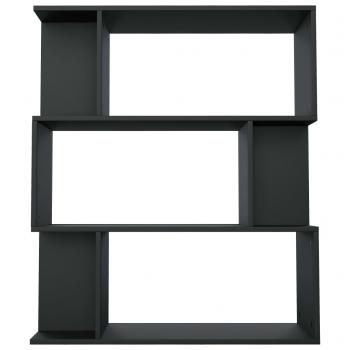 Bücherregal/Raumteiler Schwarz 80x24x96 cm Holzwerkstoff