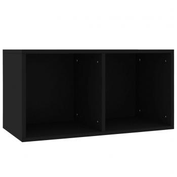 Schallplatten-Aufbewahrungsbox Schwarz 71x34x36cm Holzwerkstoff