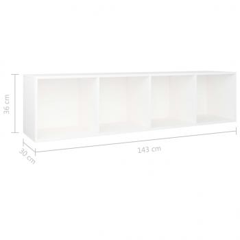 Bücherregal/TV-Schrank Weiß 36×30×143 cm Holzwerkstoff