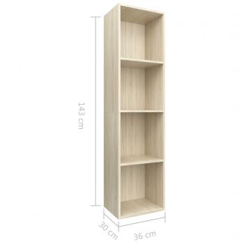 Bücherregal/TV-Schrank Sonoma-Eiche 36x30x143 cm Holzwerkstoff