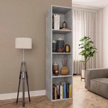 ARDEBO.de - Bücherregal/TV-Schrank Betongrau 36x30x143 cm Holzwerkstoff