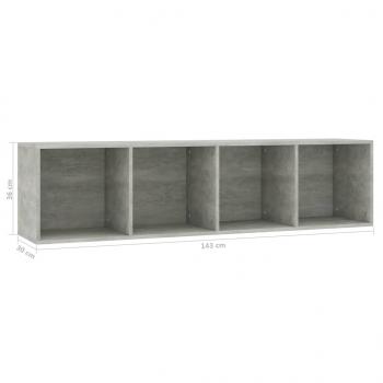 Bücherregal/TV-Schrank Betongrau 36x30x143 cm Holzwerkstoff