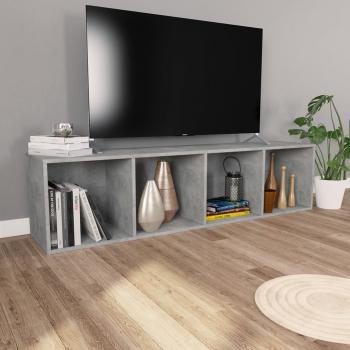 Bücherregal/TV-Schrank Betongrau 36x30x143 cm Holzwerkstoff