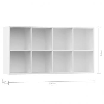 Bücherregal/Sideboard Weiß 66×30×130 cm Holzwerkstoff