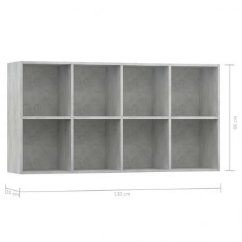 Bücherregal/Sideboard Betongrau 66×30×130 cm Holzwerkstoff