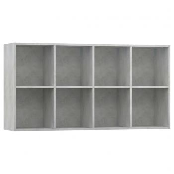 Bücherregal/Sideboard Betongrau 66×30×130 cm Holzwerkstoff