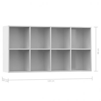 Bücherregal/Sideboard Hochglanz-Weiß 66×30×130 cm Holzwerkstoff