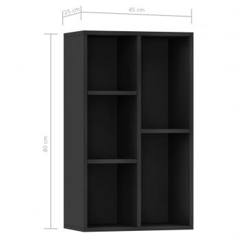 Bücherregal/Sideboard Schwarz 50x25x80 cm Holzwerkstoff