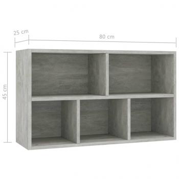 Bücherregal/Sideboard Betongrau 50x25x80 cm Holzwerkstoff