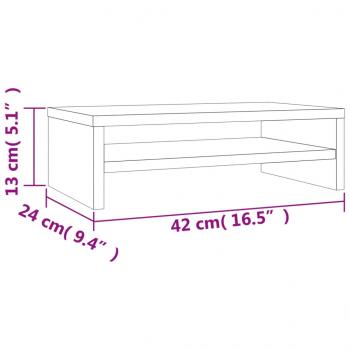 Monitorständer Betongrau 42x24x13 cm Holzwerkstoff