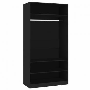 Kleiderschrank Schwarz 100x50x200 cm Holzwerkstoff