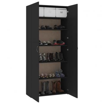 Schuhschrank Schwarz 80x35,5x180 cm Holzwerkstoff