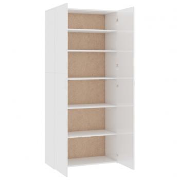 Schuhschrank Hochglanz-Weiß 80x35,5x180 cm Holzwerkstoff